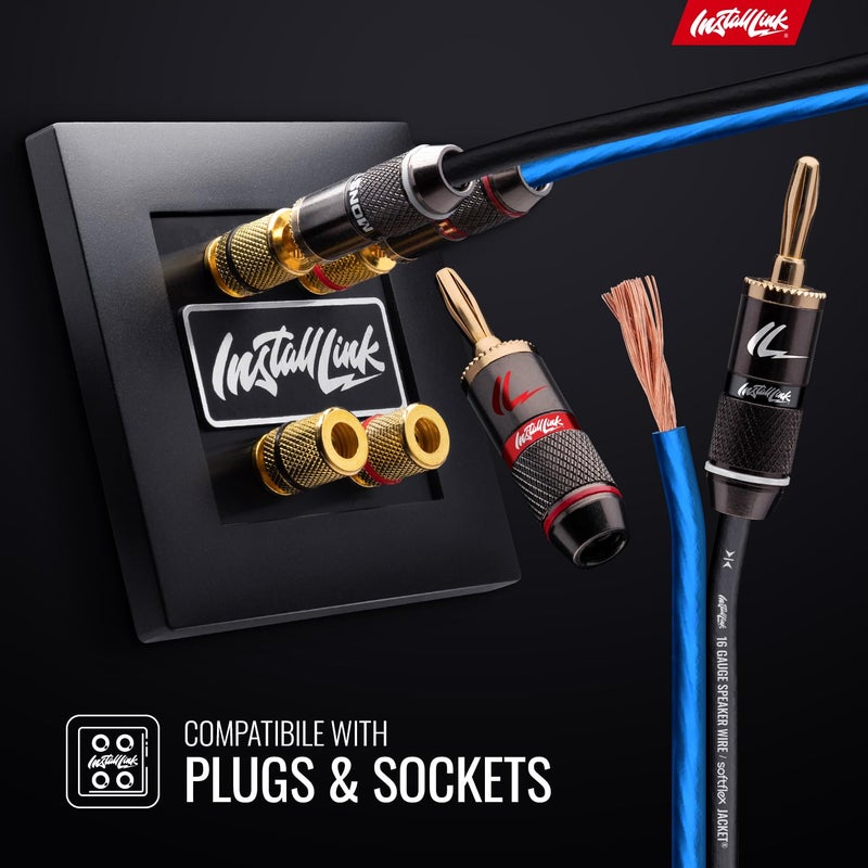 Install Link 16 AWG Gauge Speaker Wire Cable Stereo, Car or Home Theater, CCA (100 Feet) by - Image 4